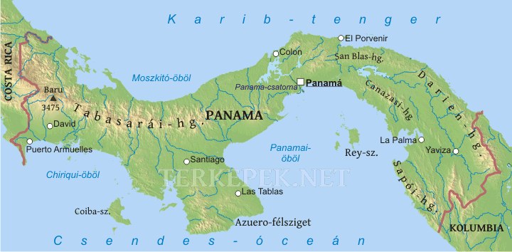 Panama térkép